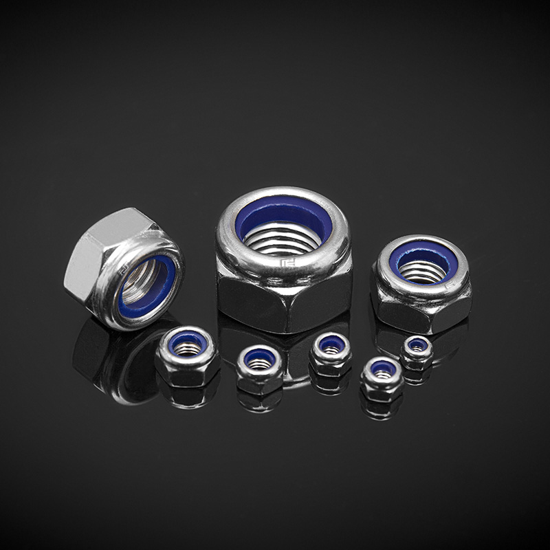 Type écrous minces d'hexagone de couple dominant d'acier inoxydable DIN 985 avec l'insertion non métallique Type écrous minces d'hexagone de couple dominant d'acier inoxydable DIN 985 avec l'insertion non métallique